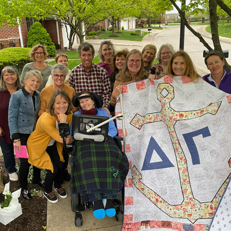 Laurie Roselle pictured with sorority sisters and friends