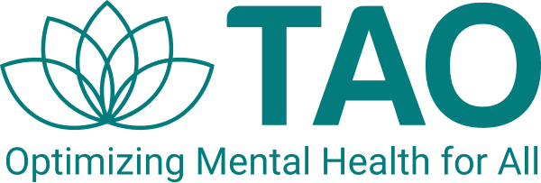 Therapy Assistance Online logo and slogan, "Optimizing Mental Health for All".