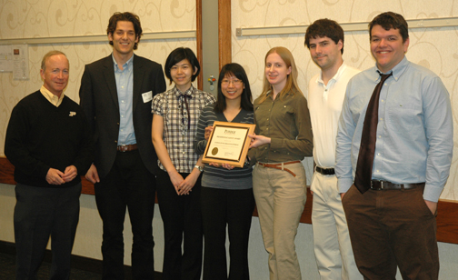 From left to right: Mitchell Daniels Jr., Cem Akatay, Stephanie Gong, Ruihong Zhang, Lisa Murray, Andrew Rosenberger, Kevin Chaput