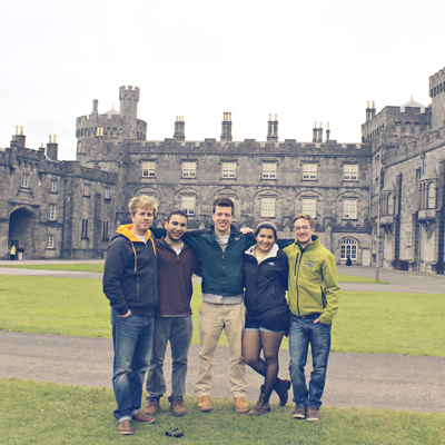 Paulina Segovia, a senior in dietetics, and friends at Kilkenny Castle in Kilkenny, Ireland.