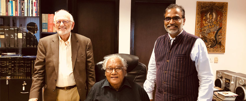 Photo of Dr. Graham Cooks, Dr. CNR Rao, and Dr. T. Pradeepa