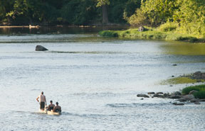 river drought fishermen