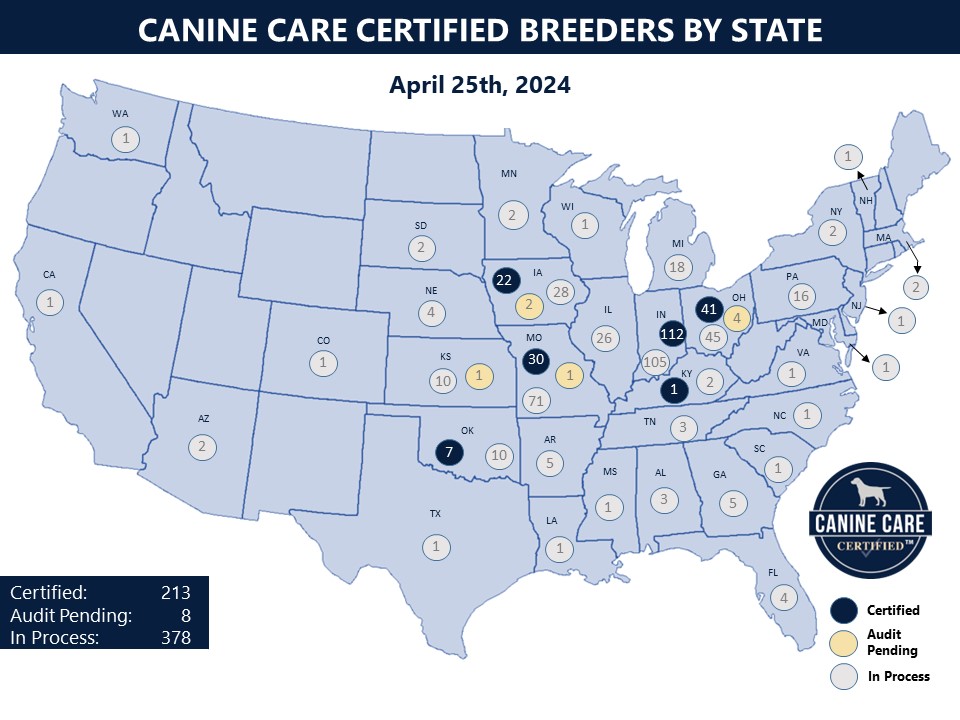 Canine Care Certified Breeders by State