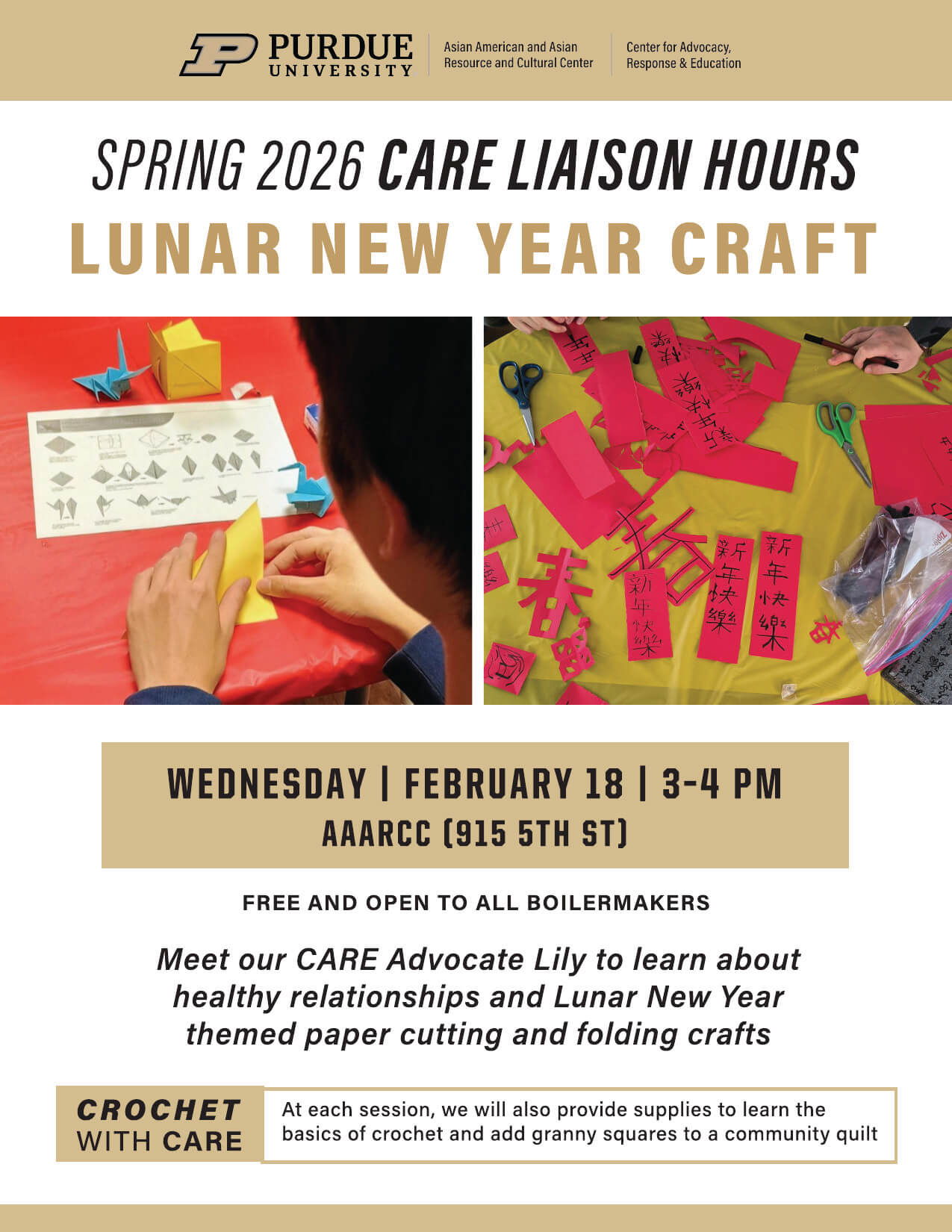 Lunar New Year Paper Crafts Event Flyer