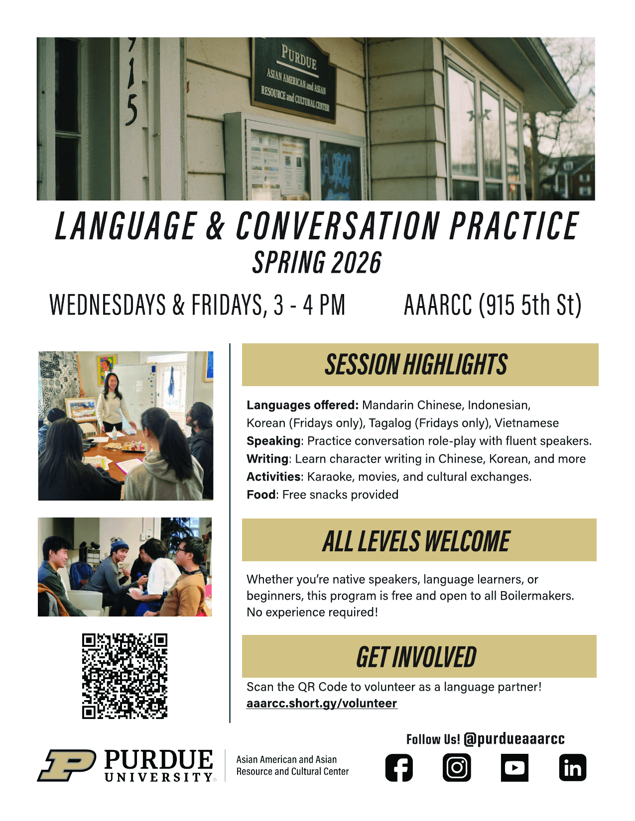 Language and Conversation Practice Flyer