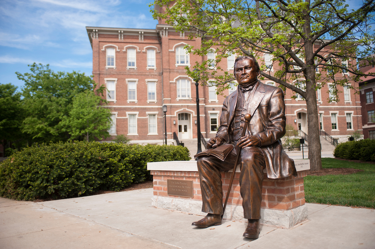 John Purdue Statue in Purdue's memorial mall