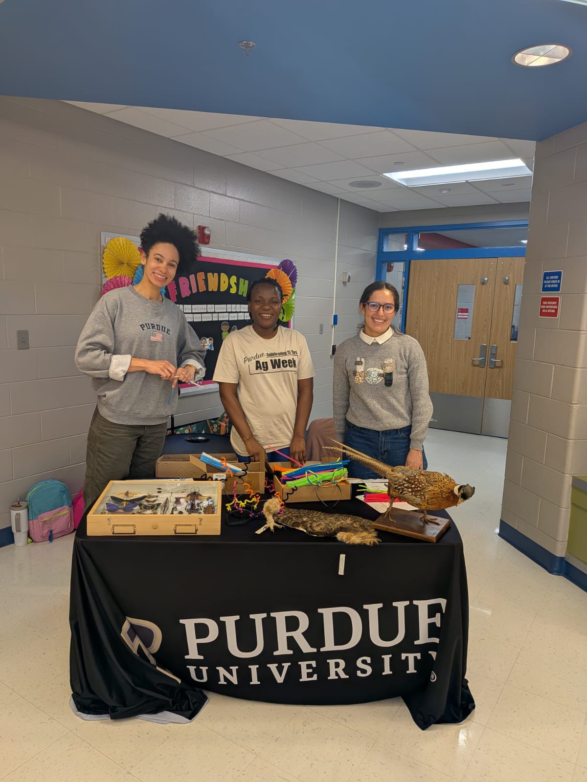 Students at information table.