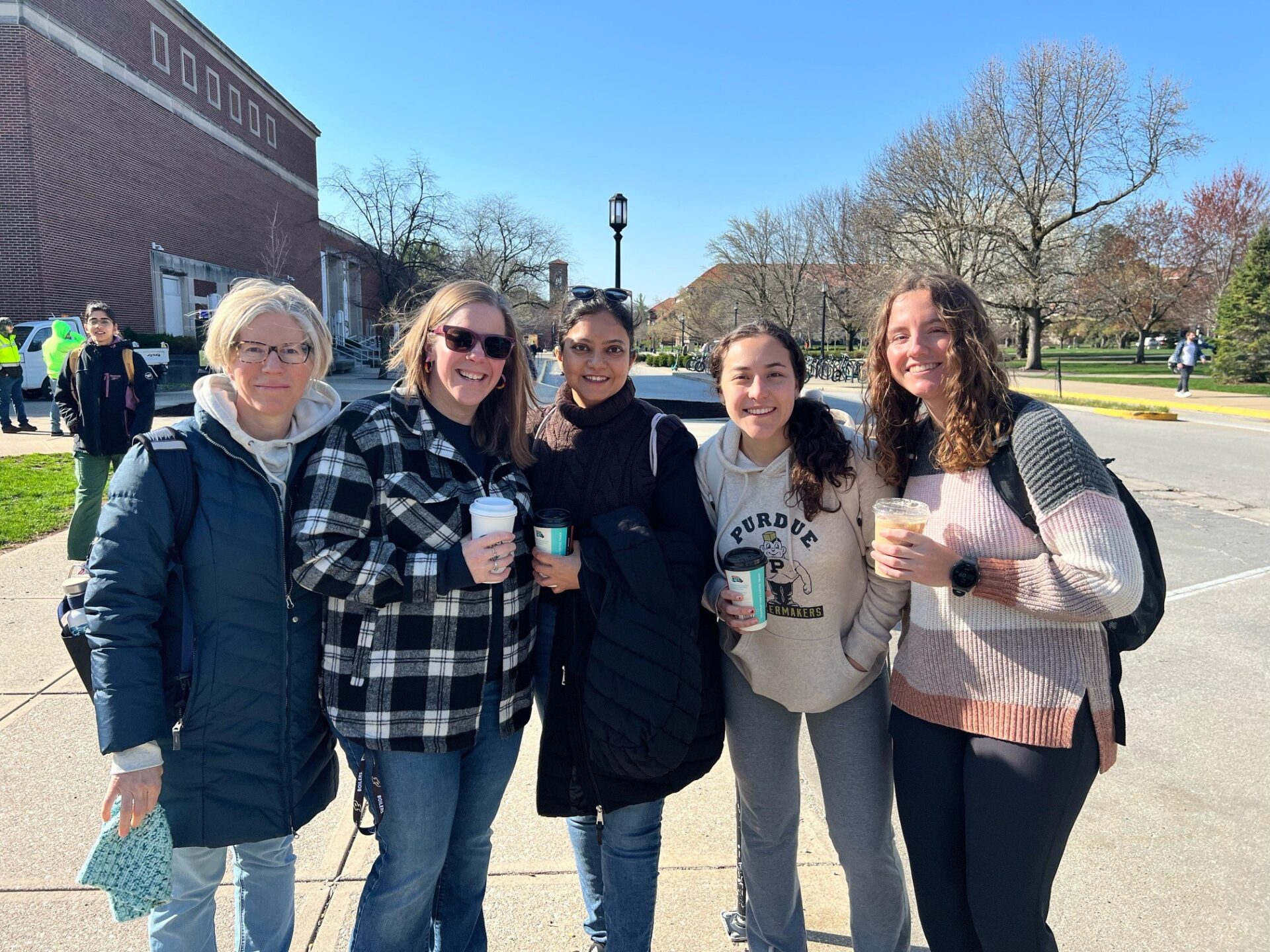 Graduate students with coffee.