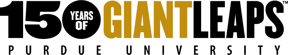 Purdue 150 Giant Leaps Logo