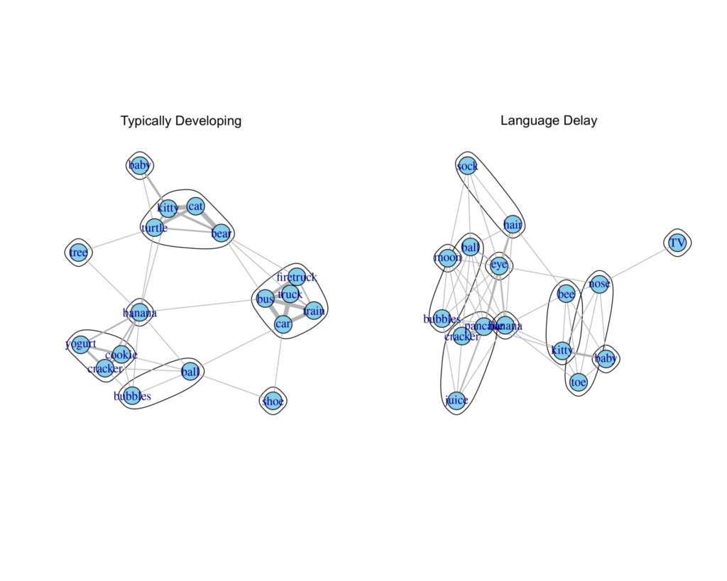 Visual aid illustrating difference between typical development and language delays   