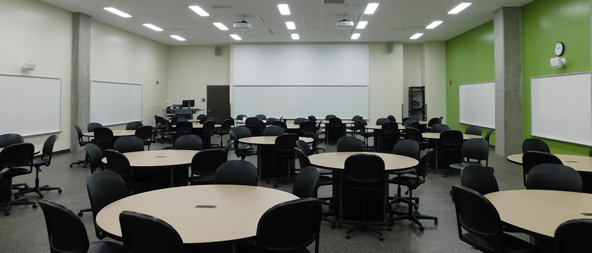 Image of 6Round classroom model supporting 6-person discussion groups seated at either