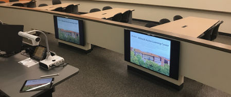 Image showing Confidence monitors, additional screens facing the instructor which mirrors the content visible to students.