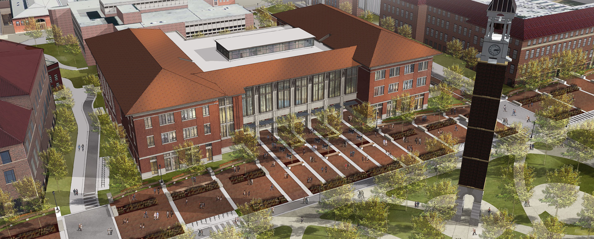 Rendering of the WALC building shown from above