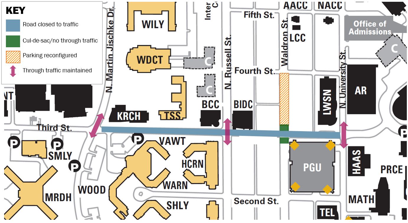 Third Street will close to vehicular traffic the week of June 8.