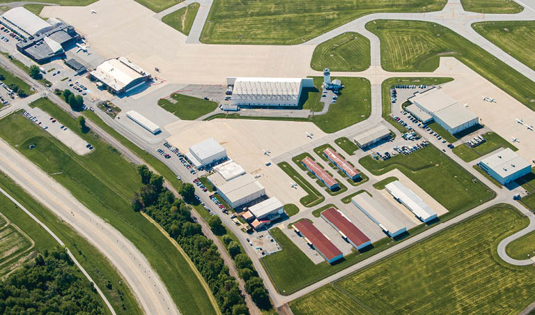 Ariel view of the Purdue University airport.