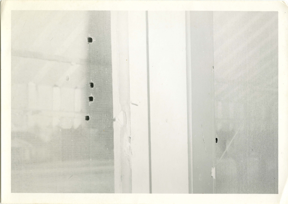 Pictured: Bullet holes found at Helen's house during her period of work with Martin Luther King Jr.