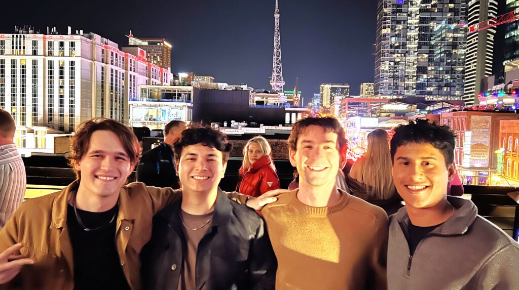 Andrew with friends in downtown Nashville for the College Orchestra Directors Association conference in February 2024.