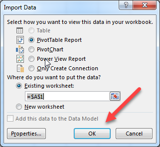 pivot table