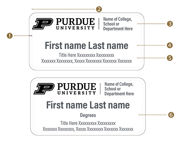 name badge guide layout