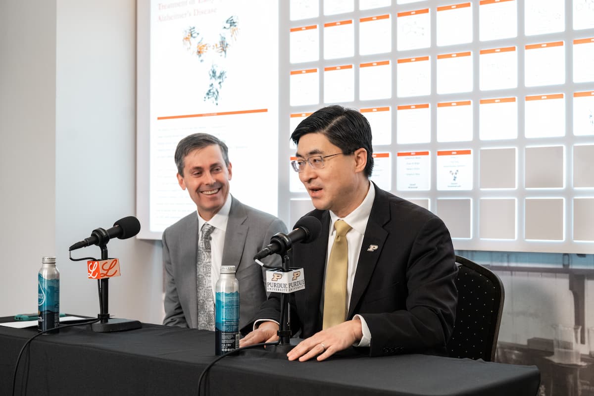 mung chiang speaking at purdue press conference