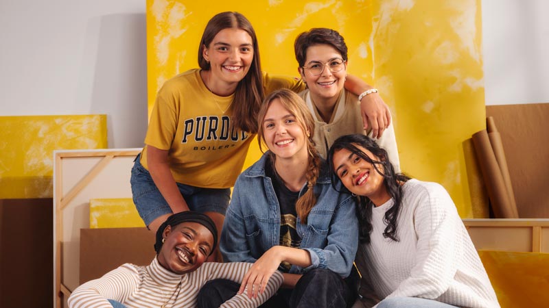 Students taking a group photo