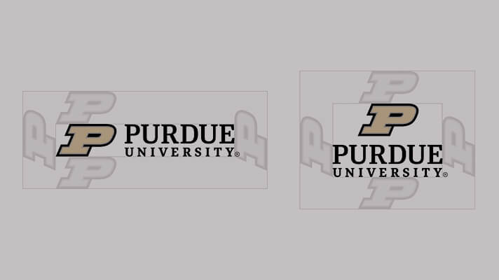 Showing proper spacing around Purdue University logo