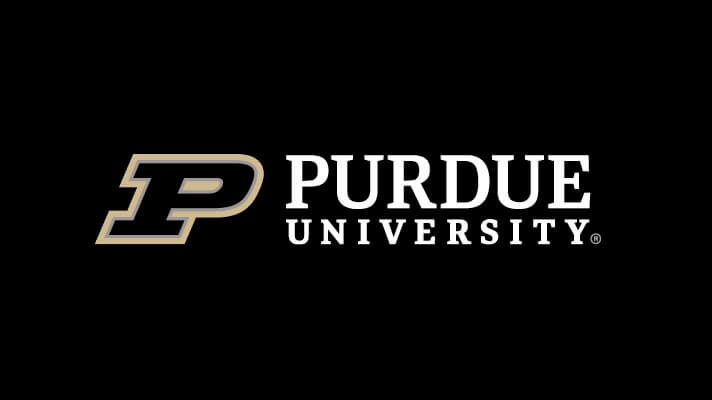 Purdue University logo on black background
