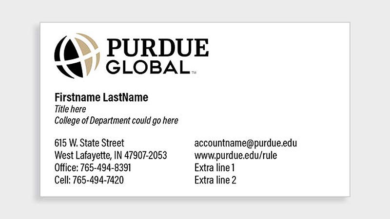 Purdue Global business card