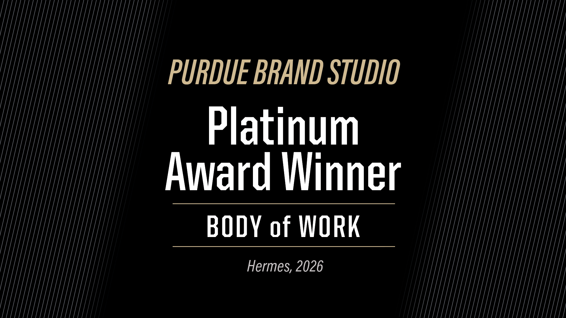 Purdue Brand Studio Platinum Award winner graphic.