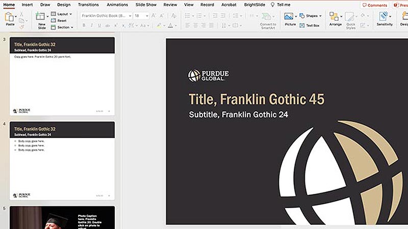 Screenshot of a Purdue Global PowerPoint presentation