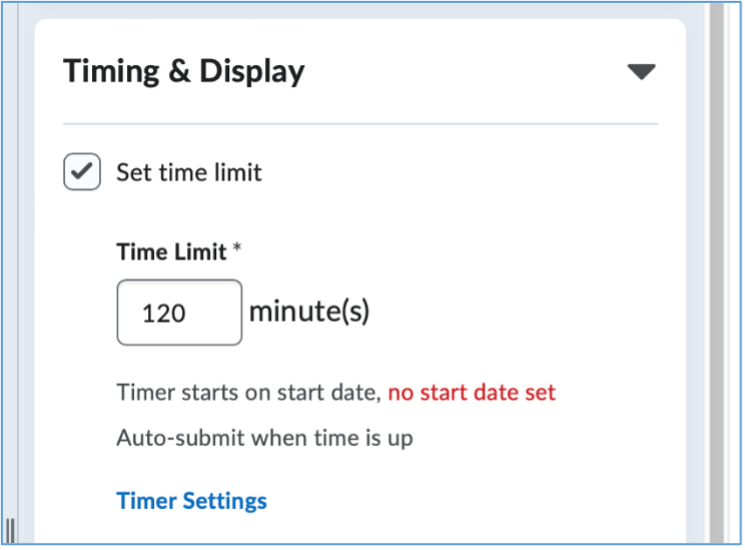 Screenshot showing 'No start date set' warning message.
