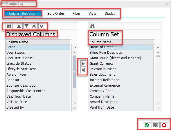 Change Layout Functionality