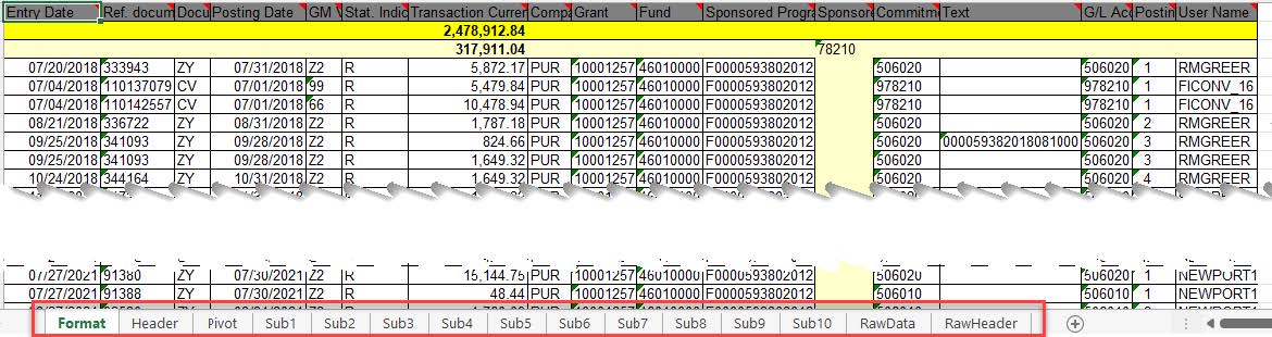 Export data