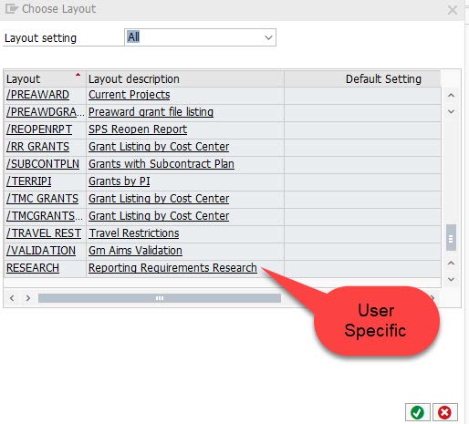 Select Layout Screen