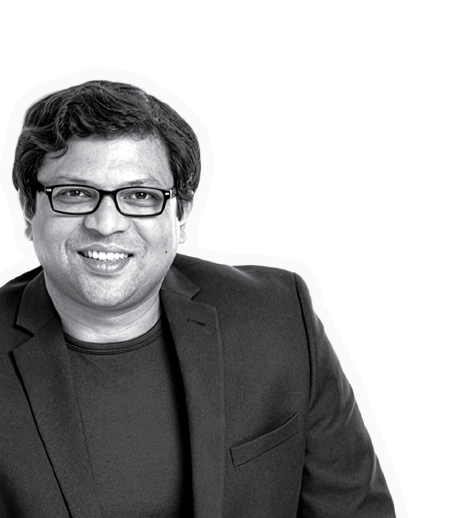 Shreyas Sen black and white portrait