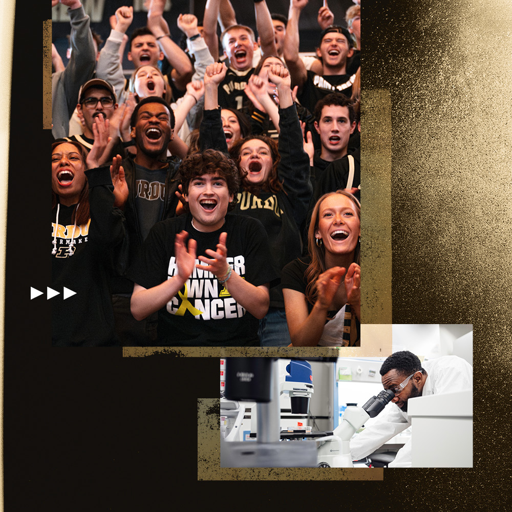 Andrew, a student who can survive cancer and reach major milestones because of research at Purdue.