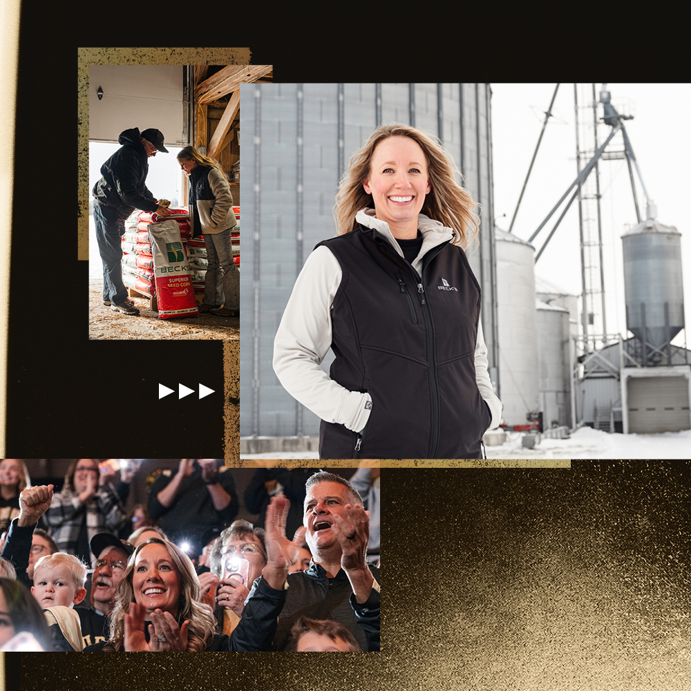 Bethany, a woman who is maintaining her family’s farm because of research at Purdue.