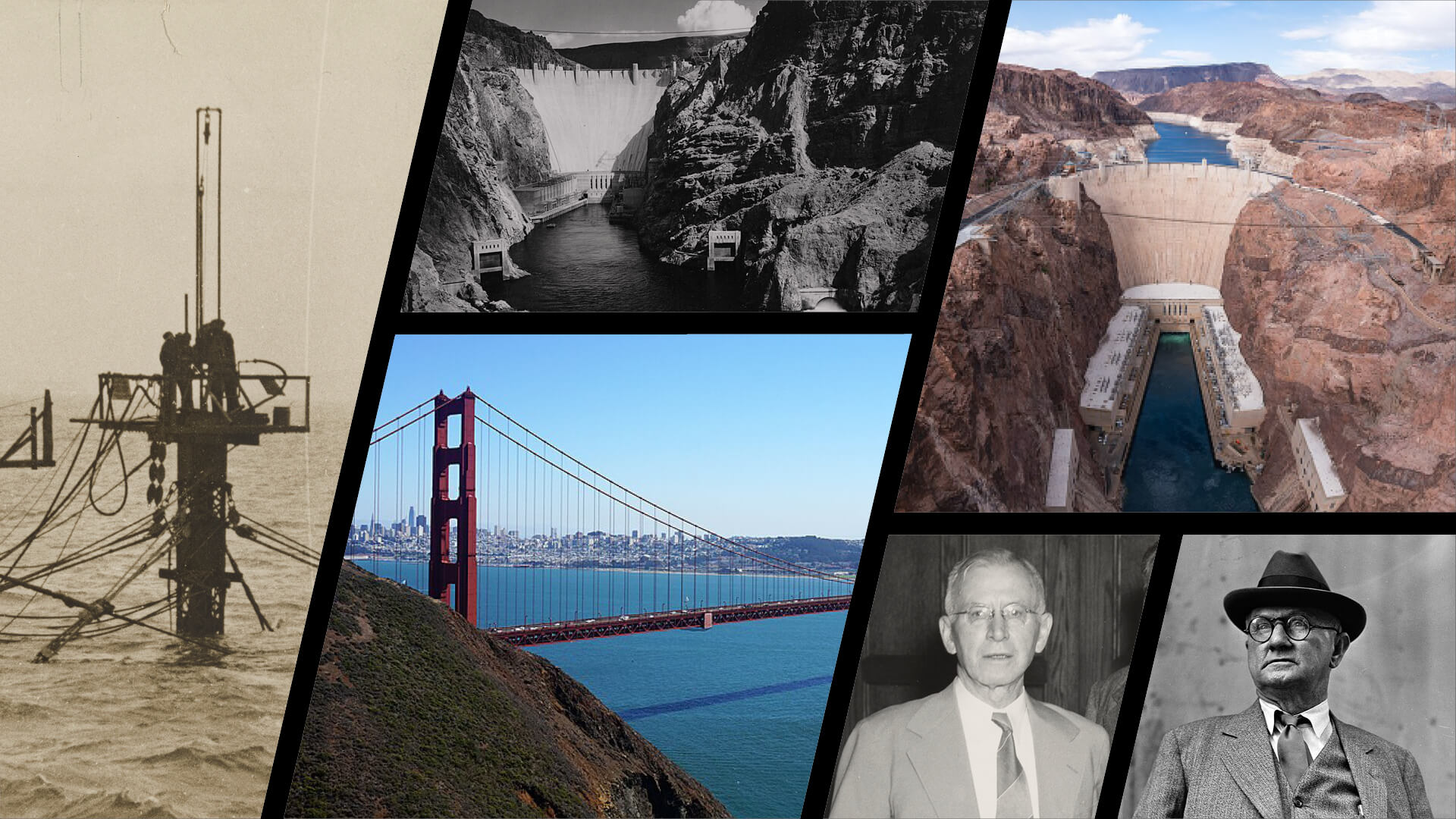 A collage of infrastructure projects led by Boilermakers.