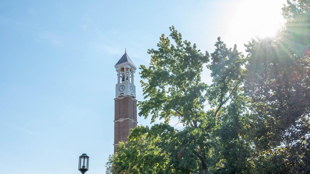 A picture of the Purdue bell tower.