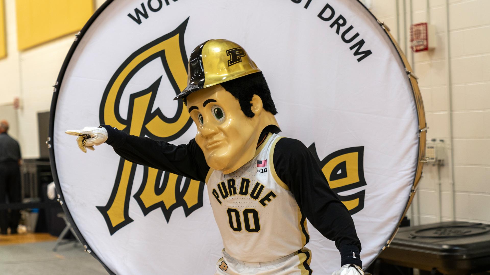 Purdue Pete and the World's Biggest Drum.
