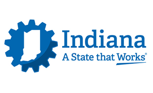 Indiana logo State of Indiana logo inside a stylized gear