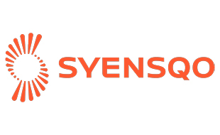 Syensqo logo Syensqo logo with circular abstract emblem and uppercase wordmark