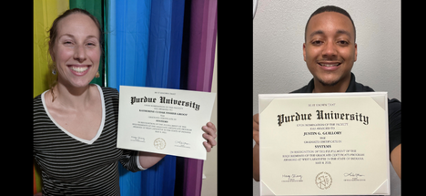 Katherine Groot Holding her Graduate Certificate in Systems