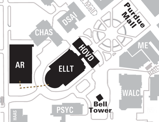 Diagram showing the commencement procession route if inclement weather
