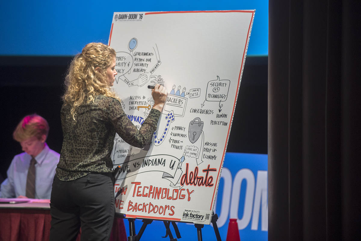 Purdue V.S. Indiana University exhibition student debate 'Encryption technology should have backdoors'