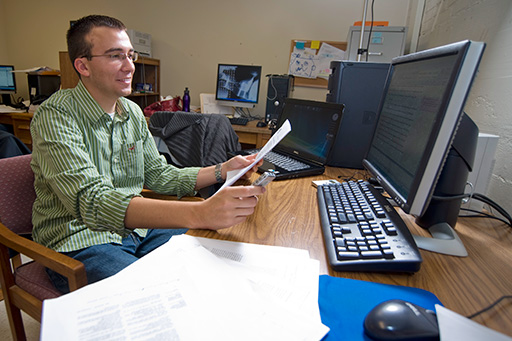 Photo of a CPIP participant at a computer