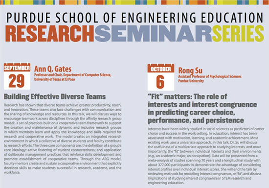Purdue School of Engineering Education Fall 2016 Research Seminar Series.