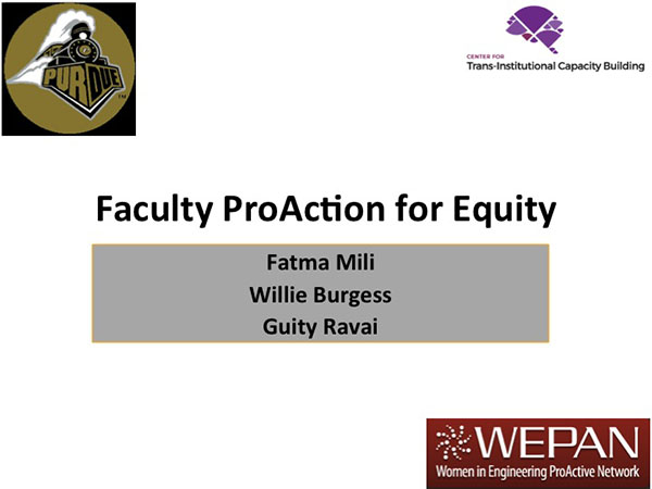 Faculty ProAction for Equity presentation cover slide.