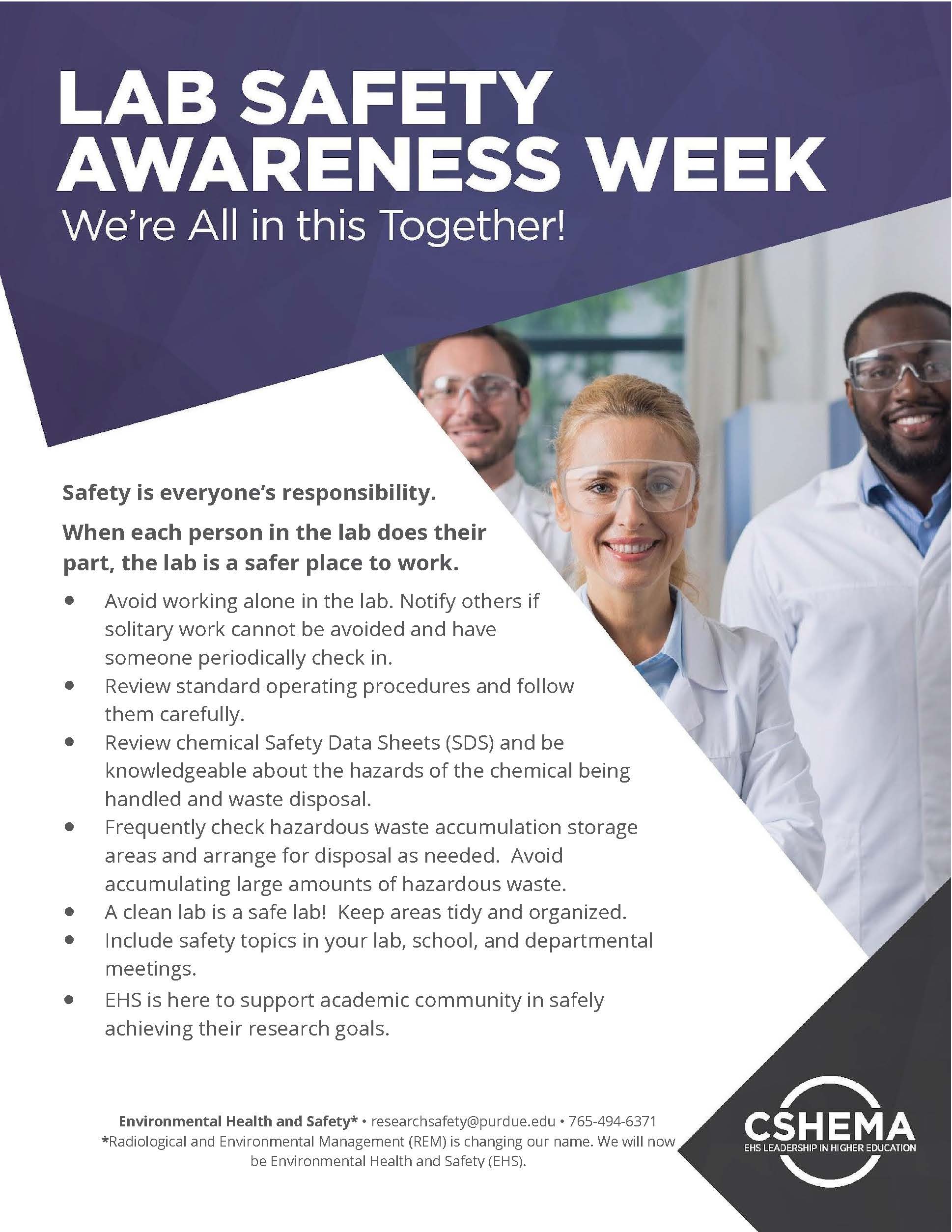 2023 Laboratory Safety Awareness Week Environmental Health and Safety