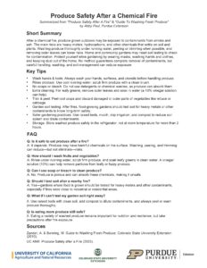 Cover link image for Produce Safety after Chemical Fire fact sheet